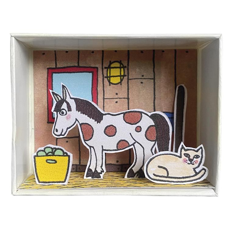 Streichholzschachtelwelt `Pferd im Stall` - Bastelset