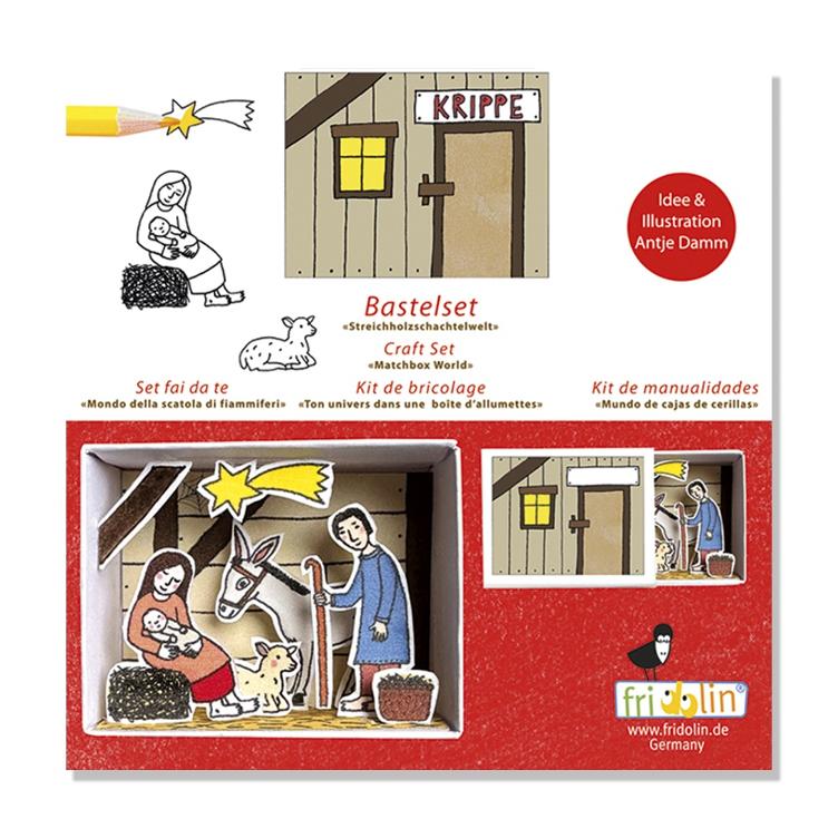 Streichholzschachtelwelt `Krippe im Stall` - Bastelset - 1
