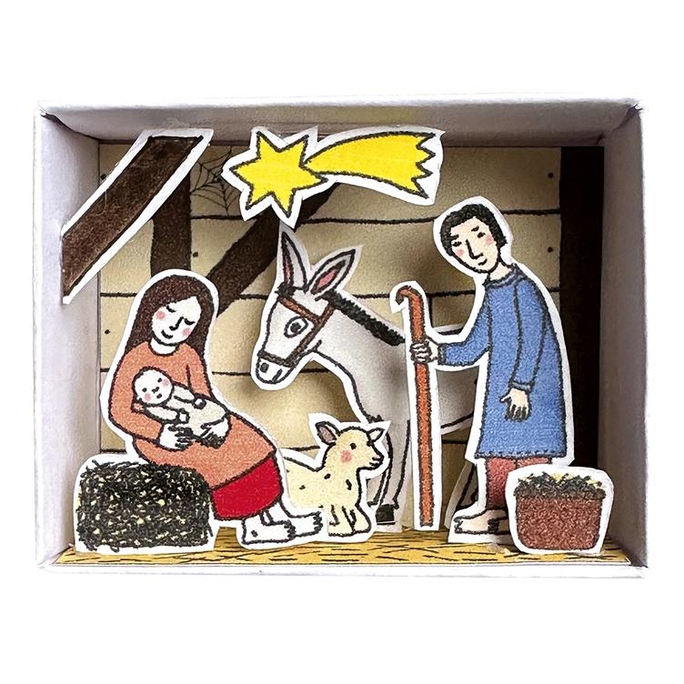 Streichholzschachtelwelt `Krippe im Stall` - Bastelset
