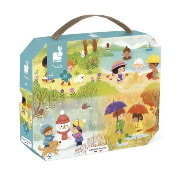 Puzzle Die Jahreszeiten im Koffer