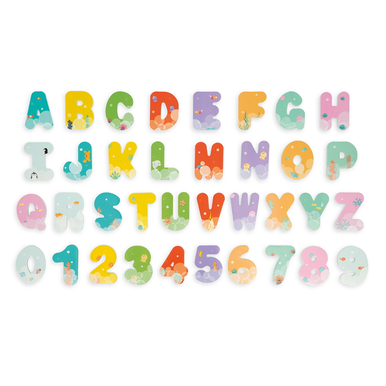 Badebuchstaben und -zahlen