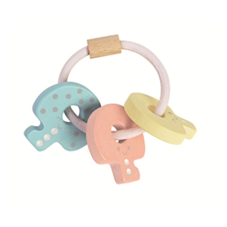 Schlüsselrassel pastell