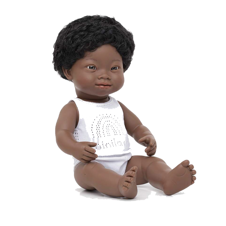 Puppe Junge of Colour mit Trisomie 21