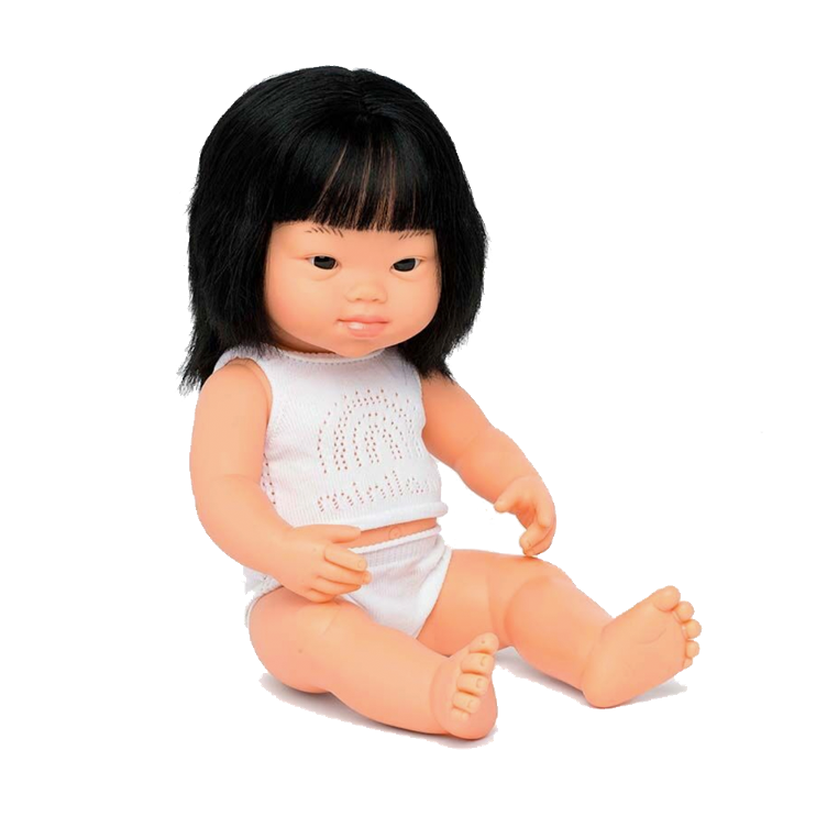 Puppe asiatisch aussehendes Mädchen mit Trisomie 21