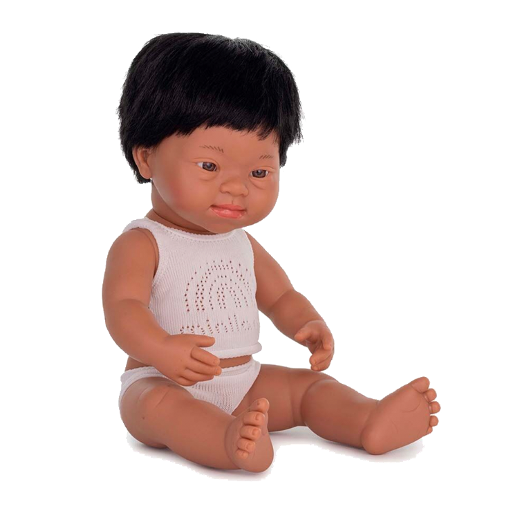 Puppe Junge of Colour (Latino) mit Trisomie 21