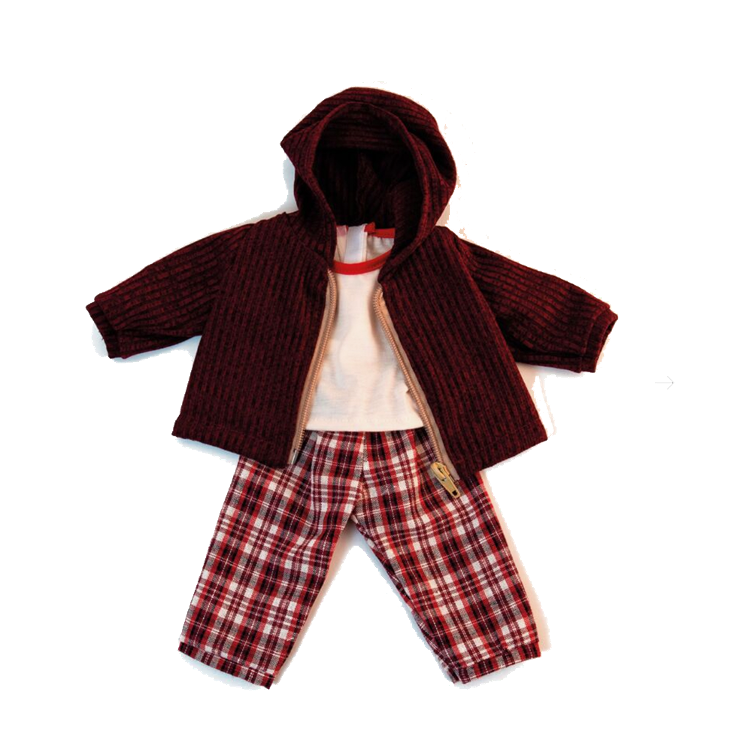 Puppenkleidung `Kaltes Wetter` mit Hose, Shirt und Jacke