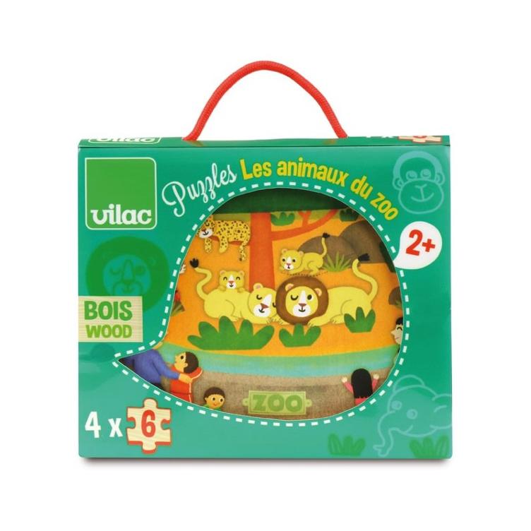 Holzpuzzle-Set im Koffer `Zootiere`