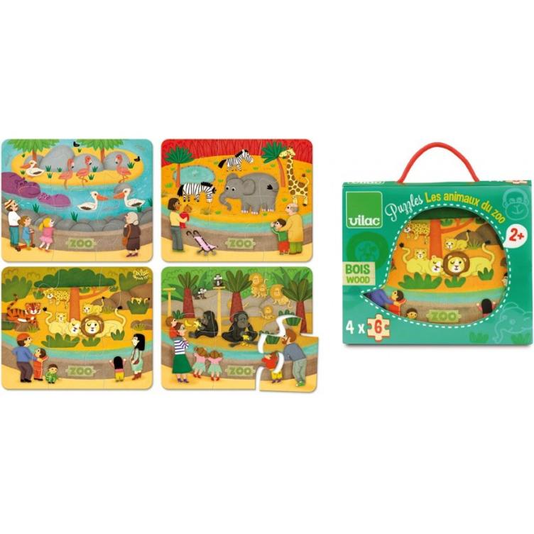 Holzpuzzle-Set im Koffer: Zootiere - 1
