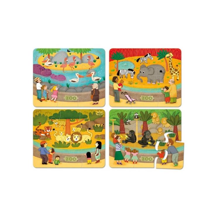 Holzpuzzle-Set im Koffer: Zootiere - 0