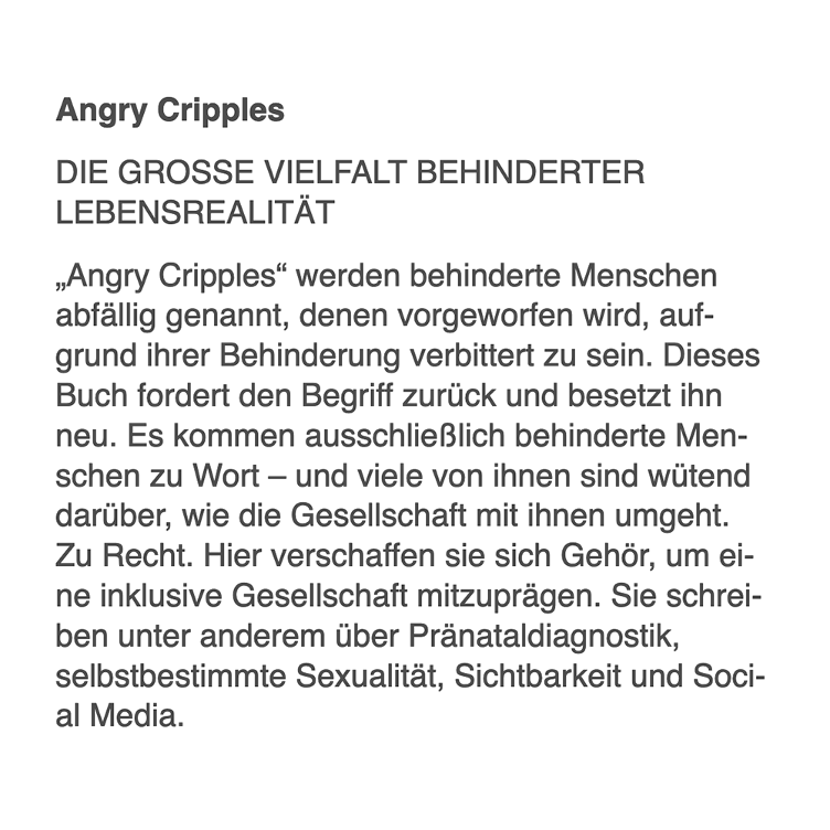 Angry Cripples - Stimmen behinderter Menschen gegen Ableismus - 2