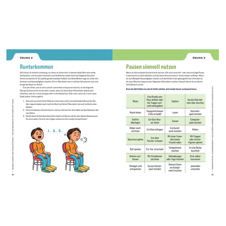 Besser lernen und konzentrieren - Das Mitmachbuch für Kinder mit ADHS - Mit 60 unterhaltsamen Übungen - 2