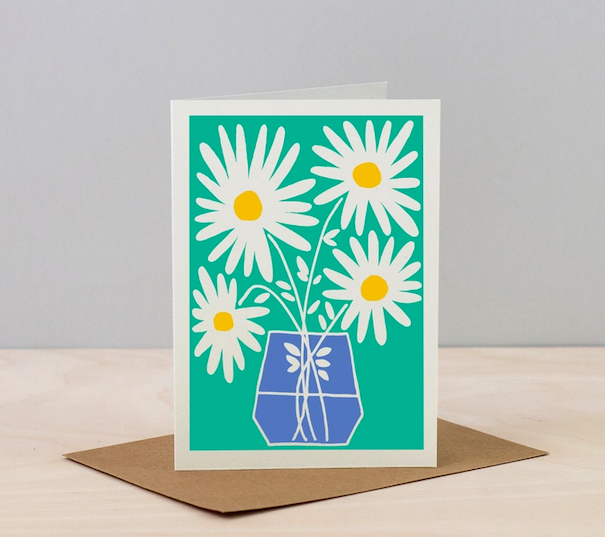 Faltkarte mit Couvert - Gänseblümchen