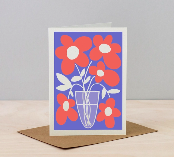 Faltkarte mit Couvert - Primeln