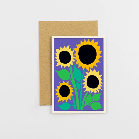 Faltkarte mit Couvert - Sonnenblumen