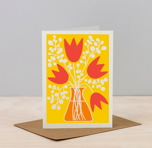 Faltkarte mit Couvert - Tulpen