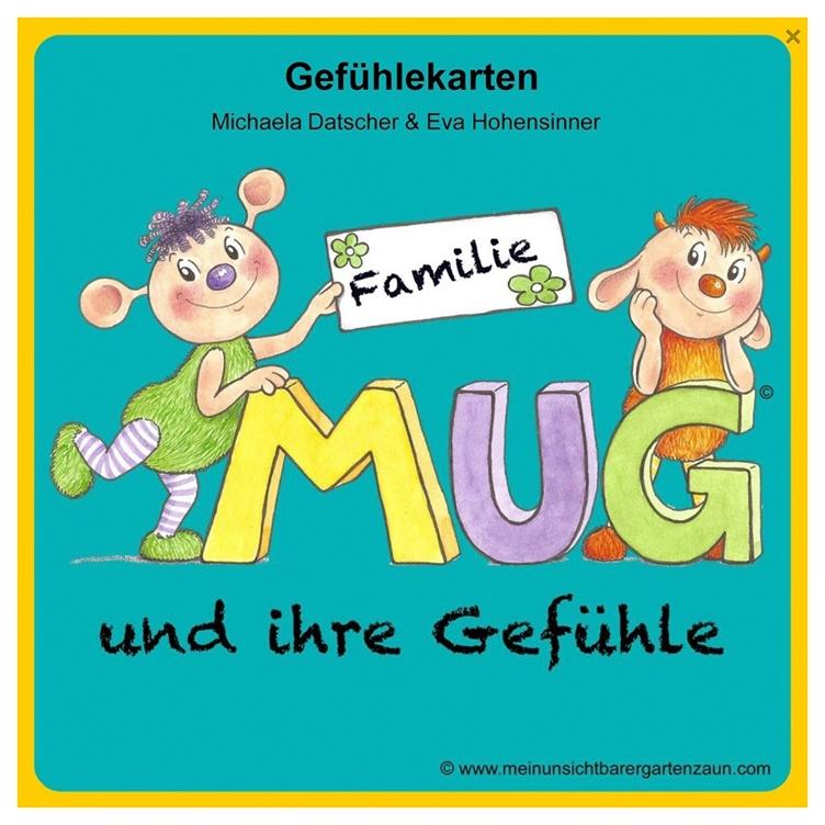 Familie MUG und ihre Gefühle - Gefühlekarten zum Buch `Mein unsichtbarer Gartenzaun`