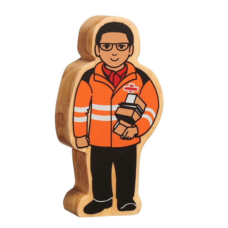 Holzfigur Postbot*in