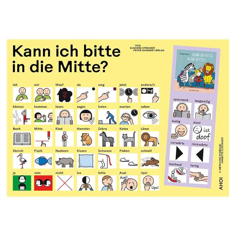 Kommunikationstafel zu 'Kann ich bitte in die Mitte?'