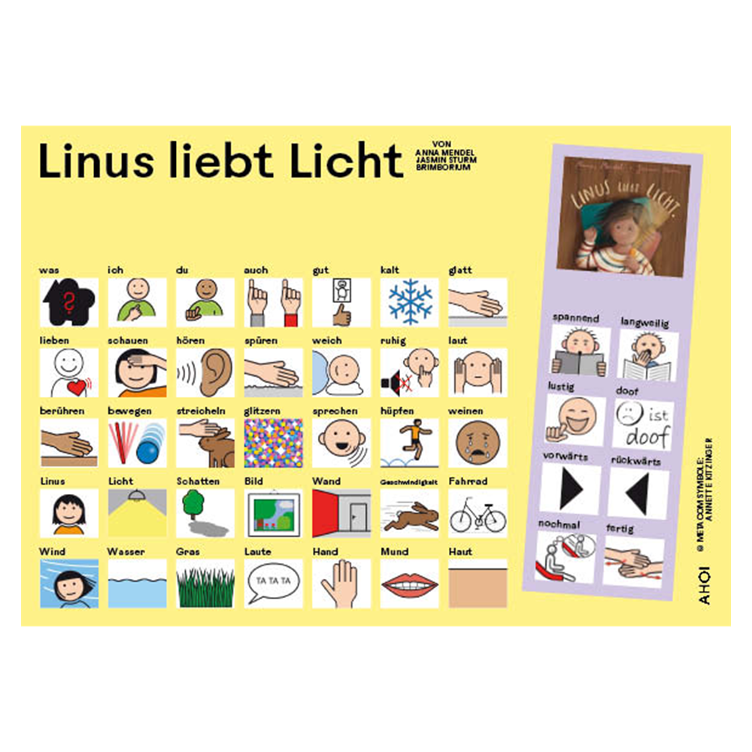 Kommunikationstafel zu 'Linus liebt Licht'
