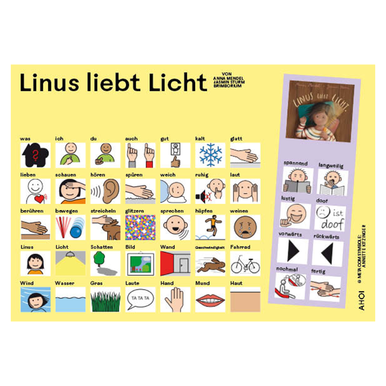 Kommunikationstafel zu `Linus liebt Licht`