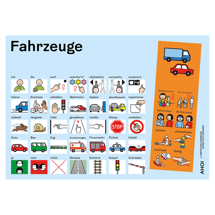 Kommunikationtstafel Fahrzeuge