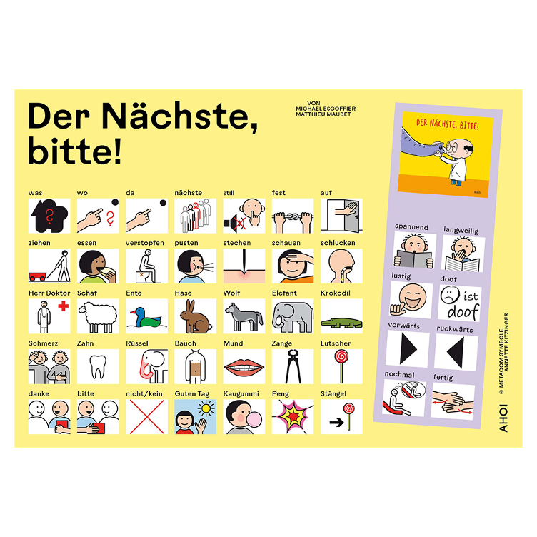 Kommunikationtstafel zu 'Der Nächste, bitte!'