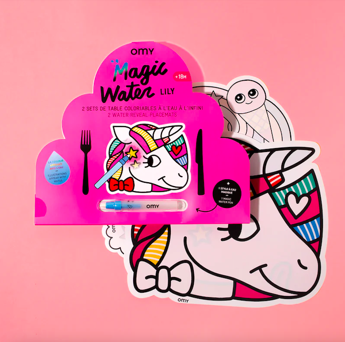 Magische Tischsets zum Ausmalen Einhorn