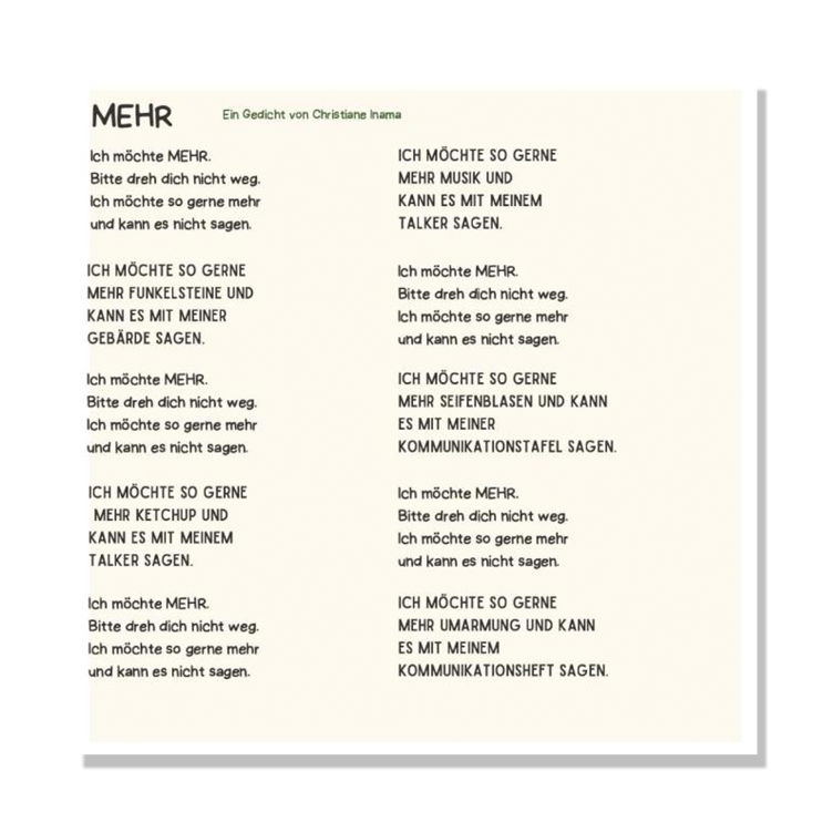 Mehr: Ein Gedicht zum Thema Unterstützte Kommunikation - 0