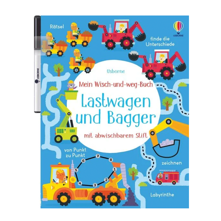 Mein Wisch-und-Weg-Buch: Lastwagen und Bagger