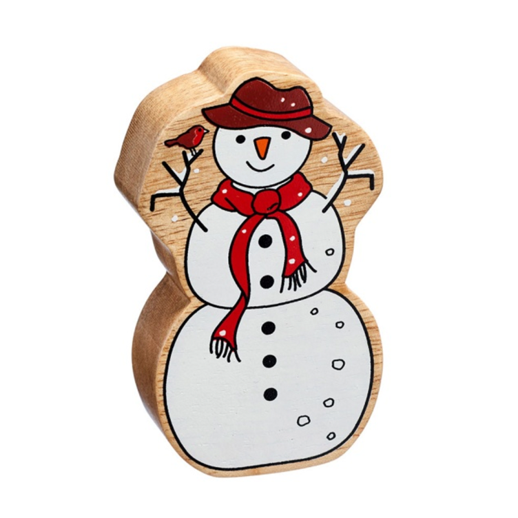 Holzfigur Schneemann