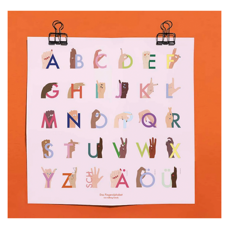 Poster Fingeralphabet / Buchstabenposter
