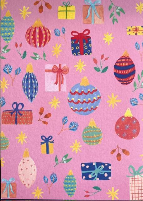 Postkarte Glänzende Bescherung