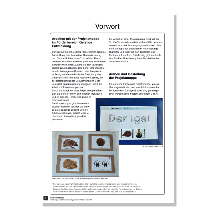 Projektmappe Igel Handlungsorientiert lernen und gestalten im Sachunterricht - 2