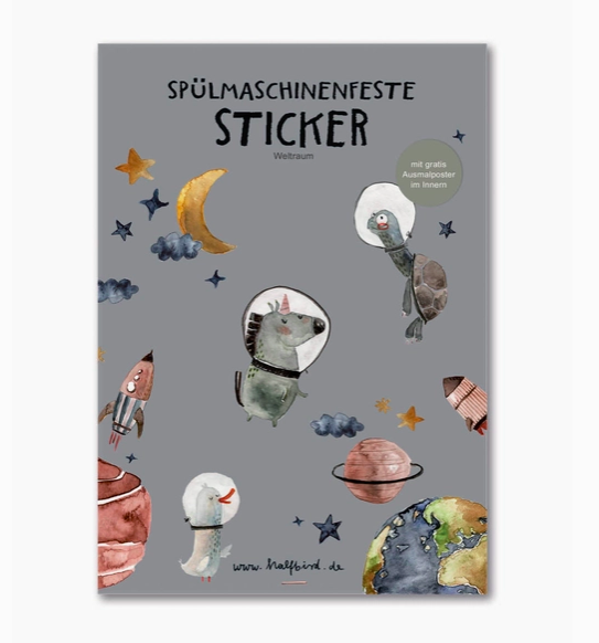 Spülmaschinenfeste Sticker Weltraum