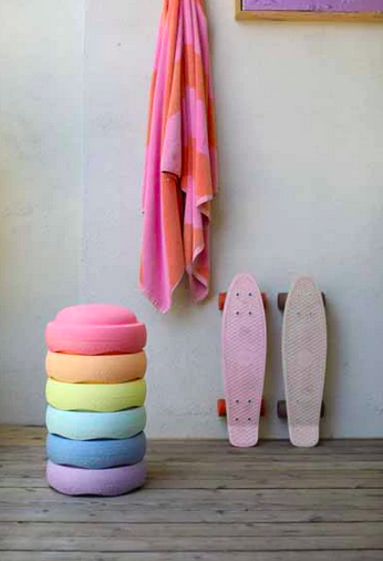 Stapelstein Set Rainbow Pastel 6 Stück plus Balance Board confetti pastel - 1