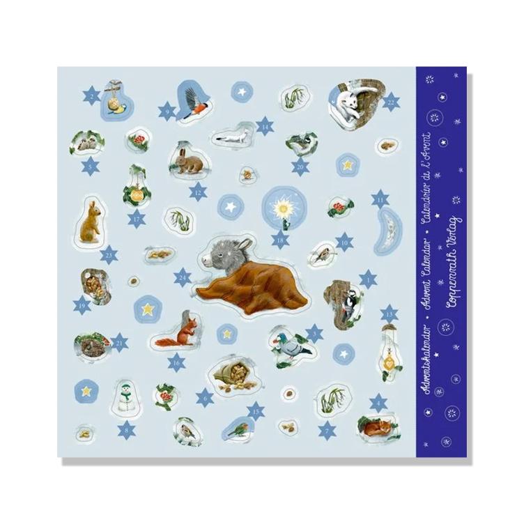 Sticker-Adventskalender - Eselchen im Winterwald