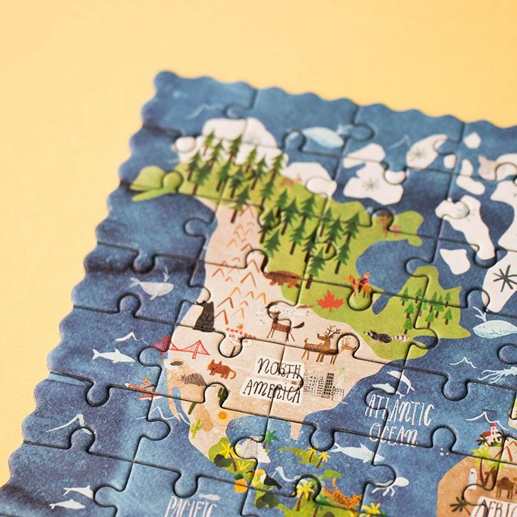 Taschenformat Puzzle Welt - 0