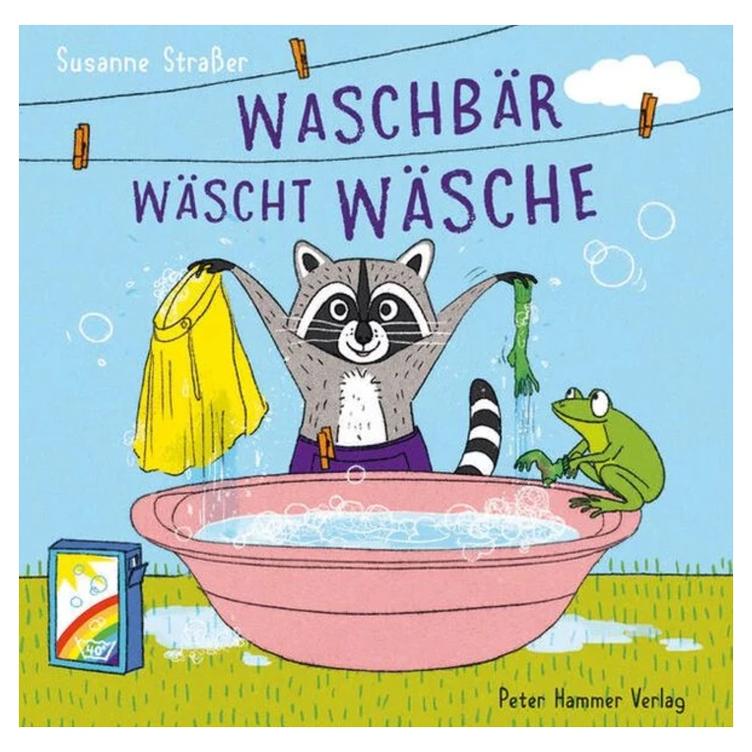 Waschbär wäscht sich